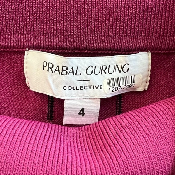 Prabal Gurung Collective Striped Off Shoulder Dress Magenta Size 6 - Picture 11 of 12